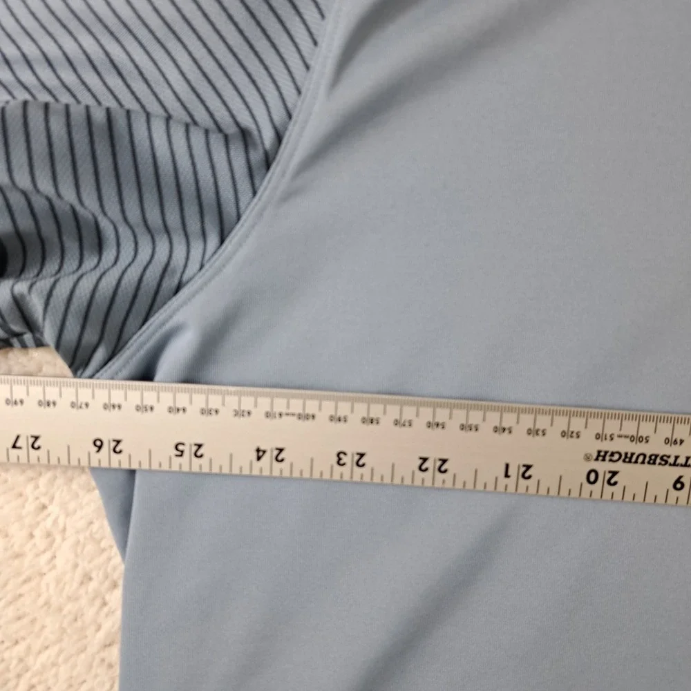 Nike Golf Tour‎ Performance Dri-Fit Polo Shirt Men's XXL Blue Gray Striped Short